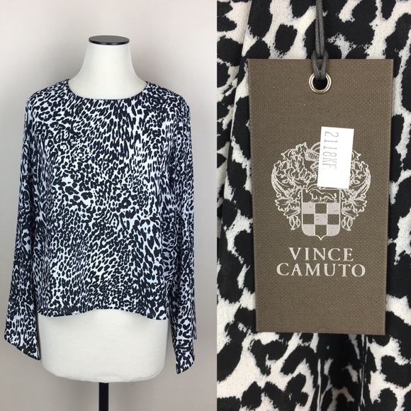 NWT Vince Camuto Leopard Blouse - Picture 2 of 10